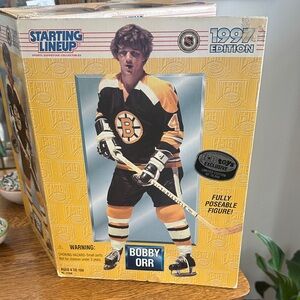Starting Lineup 1997 Edition Bobby Orr Action Figure - Black and Yellow